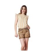 Light Brown Women Lederhosen with Pink Embroidery