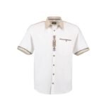 White Lederhosen Shirt with Beige Collar