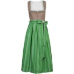 Kempten – Taupe & Apple Green Striped Traditional Dirndl