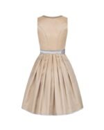 Pale Gold & Silver Satin Bow Mini Dirndl - Image 3