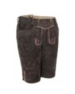 Greta Plum Brown Women’s Lederhosen – Traditional Bavarian Style - Image 2