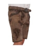Garmisch Emberwood Lederhosen with Stag Crest Embroidery - Image 3