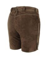 Women Authentic Bavarian Lederhosen Short Dark Brown