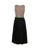 Taupe & Apple Green Striped Traditional Dirndl Dress - Image 3
