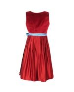 Königsbrunn – Crimson Red Dirndl with Sky Blue Apron Ribbon - Image 2