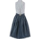 Dirndl Dress – Striped Light Grey & Navy