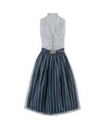 Dirndl Dress – Striped Light Grey & Navy