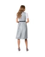 Tegernsee – Light Grey & Navy Striped Buttoned Midi Dirndl - Image 5
