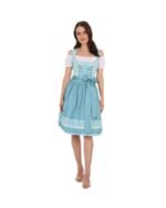 Garmisch Teal Midi Dirndl – Ribbon Lace Bavarian Oktoberfest Dress - Image 4