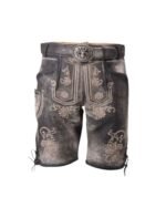 Alpenprinz Charcoal Grey Embroidered Lederhosen