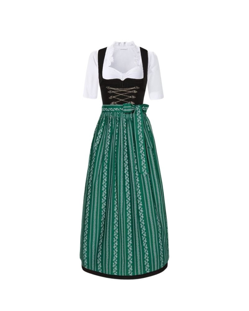 Maxi Dirndl – Black & Green Oktoberfest Dress