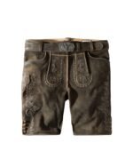 Augsburg Shadow Oak Embroidered Lederhosen – Suede Shorts
