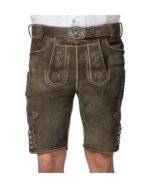 Augsburg Shadow Oak Embroidered Lederhosen – Suede Shorts - Image 3