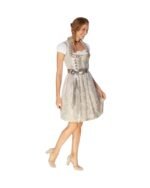 Champagne Beige Lace Overlay Mini Dirndl Dress - Image 5