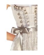Champagne Beige Lace Overlay Mini Dirndl Dress - Image 3