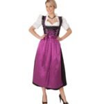 Black & Magenta Satin Dirndl Dress