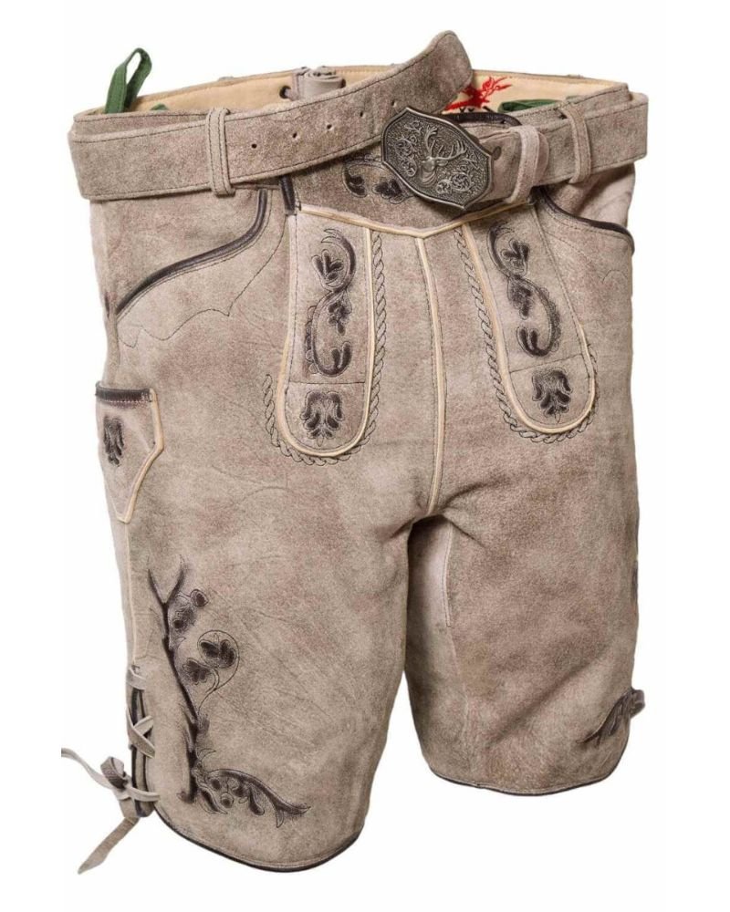Gunther Stone Beige Classic Lederhosen for Men