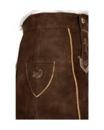 Chestnut Brown Embroidered Leather Skirt in Goat Suede - Image 2