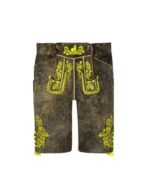Dark Rustic Brown Embroidered Lederhosen