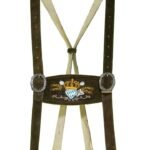 Anneliese – Olive Green Royal Crest Lederhosen Suspenders