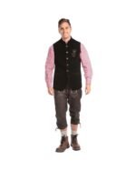 Black Wool Embroidered German Waistcoat