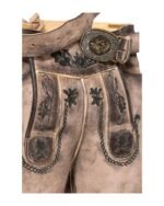 Rustic Oak Markus Lederhosen – Beige Brown with Embroidery - Image 2