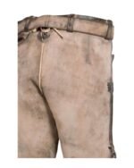 Rustic Oak Markus Lederhosen – Beige Brown with Embroidery - Image 4