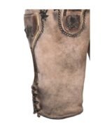 Rustic Oak Markus Lederhosen – Beige Brown with Embroidery - Image 3