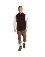 Brown Wool Embroidered German Waistcoat
