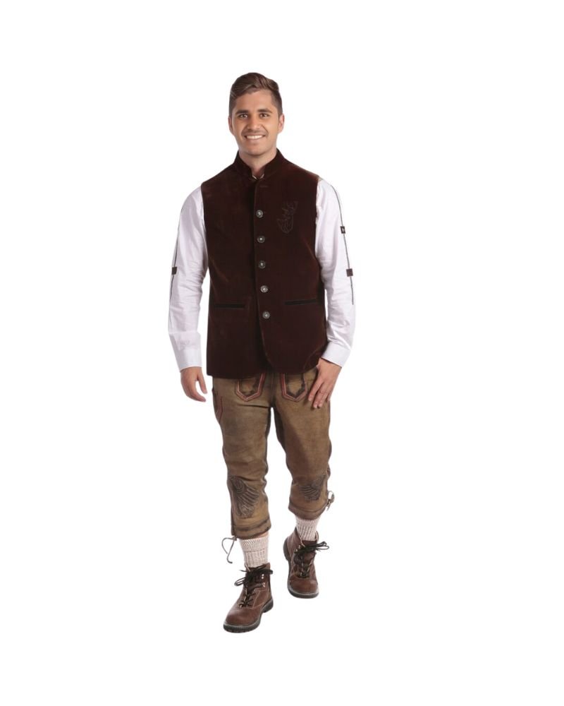 Brown Wool Embroidered German Waistcoat (2) Brown Wool Embroidered German Waistcoat