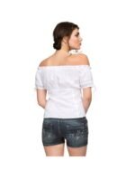 White Off-Shoulder Embroidered Oktoberfest Shirt - Image 4