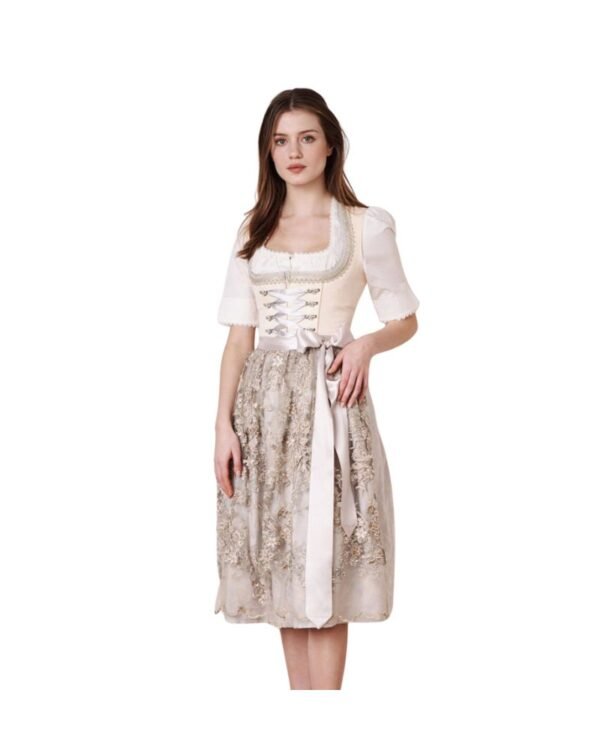 Arabella Pearl White & Soft Taupe Dirndl
