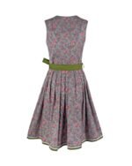 Heather Grey Rose Print & Moss Green Midi Dirndl - Image 2