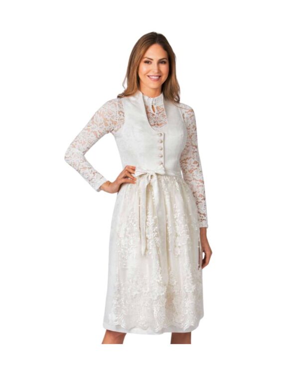 Moonlight Ivory Dirndl with Transparent Apron