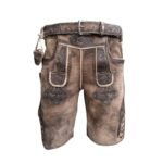 Coburg Vintage Bavarian Lederhosen with Scroll Embroidery