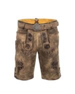 Matthias Stag Embroidered Kurze Lederhosen – Traditional Bavarian Shorts
