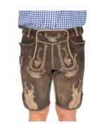 Golden Stag Chestnut Lederhosen with Antique Embroidery - Image 2