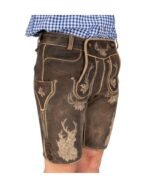Golden Stag Chestnut Lederhosen with Antique Embroidery - Image 4