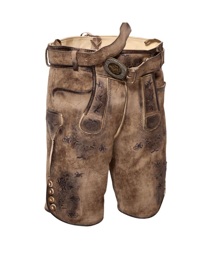 Danube Lederhosen Vintage Alpine Lederhosen Brown Suede