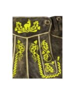 Dark Rustic Brown Embroidered Lederhosen