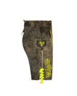 Dark Rustic Brown Embroidered Lederhosen - Image 3