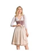 Heidelinde – Taupe & Champagne Velvet Dirndl - Image 2