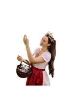 Rosalinde – Ruby Red & Ivory Patterned Dirndl - Image 4