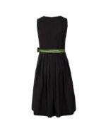 Lena – Black Cotton Dirndl with Olive Green Patterned Apron - Image 5