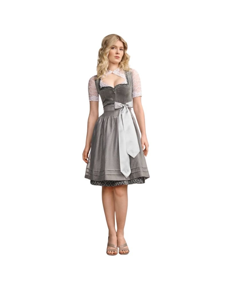 Dirndl Patrice Slate Grey & Silver Dirndl