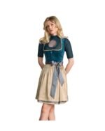 Roseline – Teal Velvet & Sand Beige Mini Dirndl - Image 7