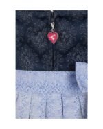 Simone – Midnight Blue Jacquard Dirndl with Lavender Apron - Image 2