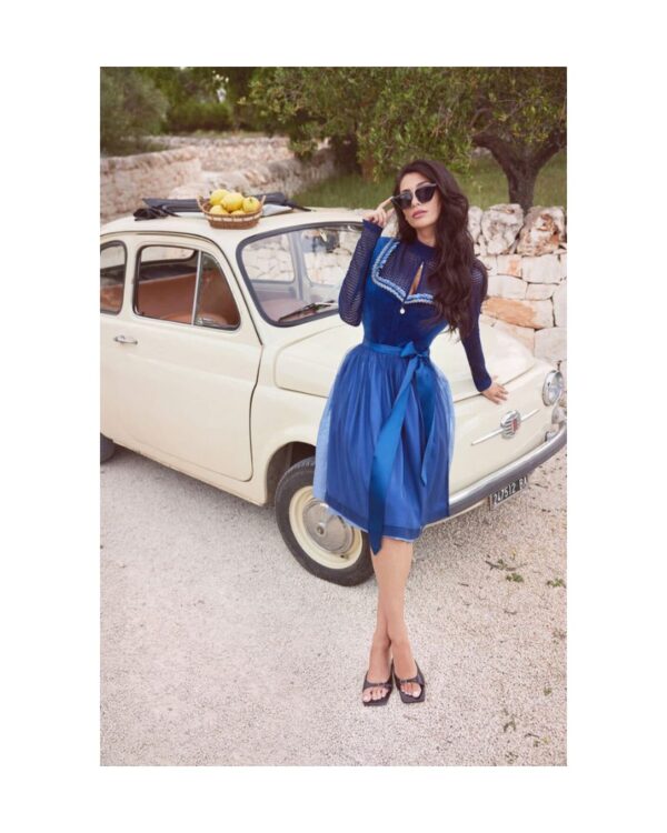 Thomalla – Deep Sapphire Velvet & Ice Silver Dirndl