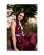 Königsbrunn – Crimson Red Dirndl with Sky Blue Apron Ribbon - Image 4