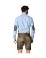 Rustic Oakleaf Embroidered Lederhosen – Bavarian Goat Suede Shorts - Image 4